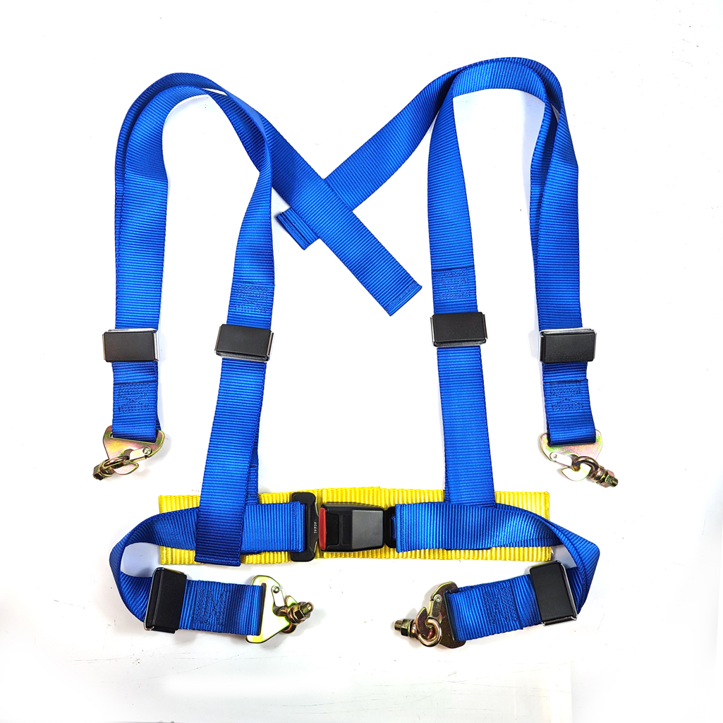 CLUBMAN 4 POINT HARNESS WITH SNAP HOOK  - BLUE / PG-RB-304(4P)BL