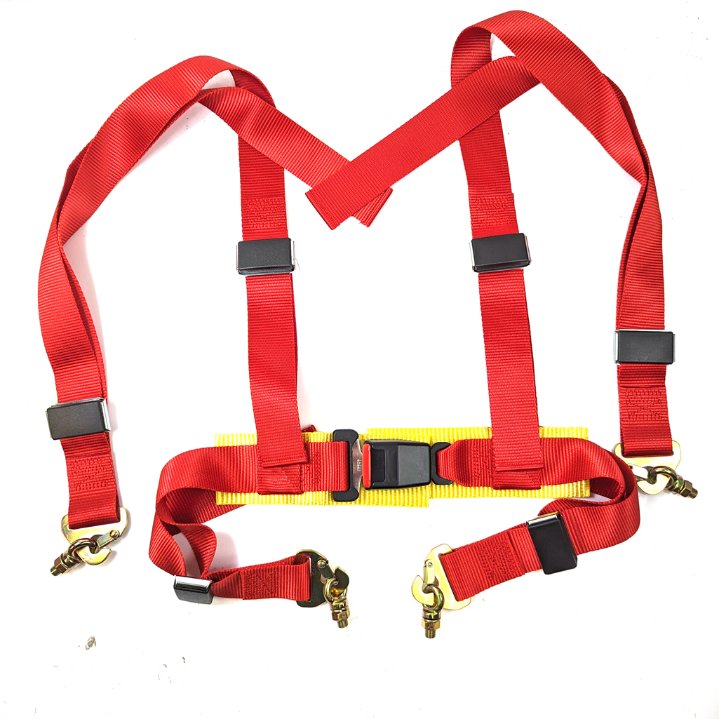 CLUBMAN 4 POINT HARNESS WITH SNAP HOOK  - RED / PG-RB-304(4P)RD