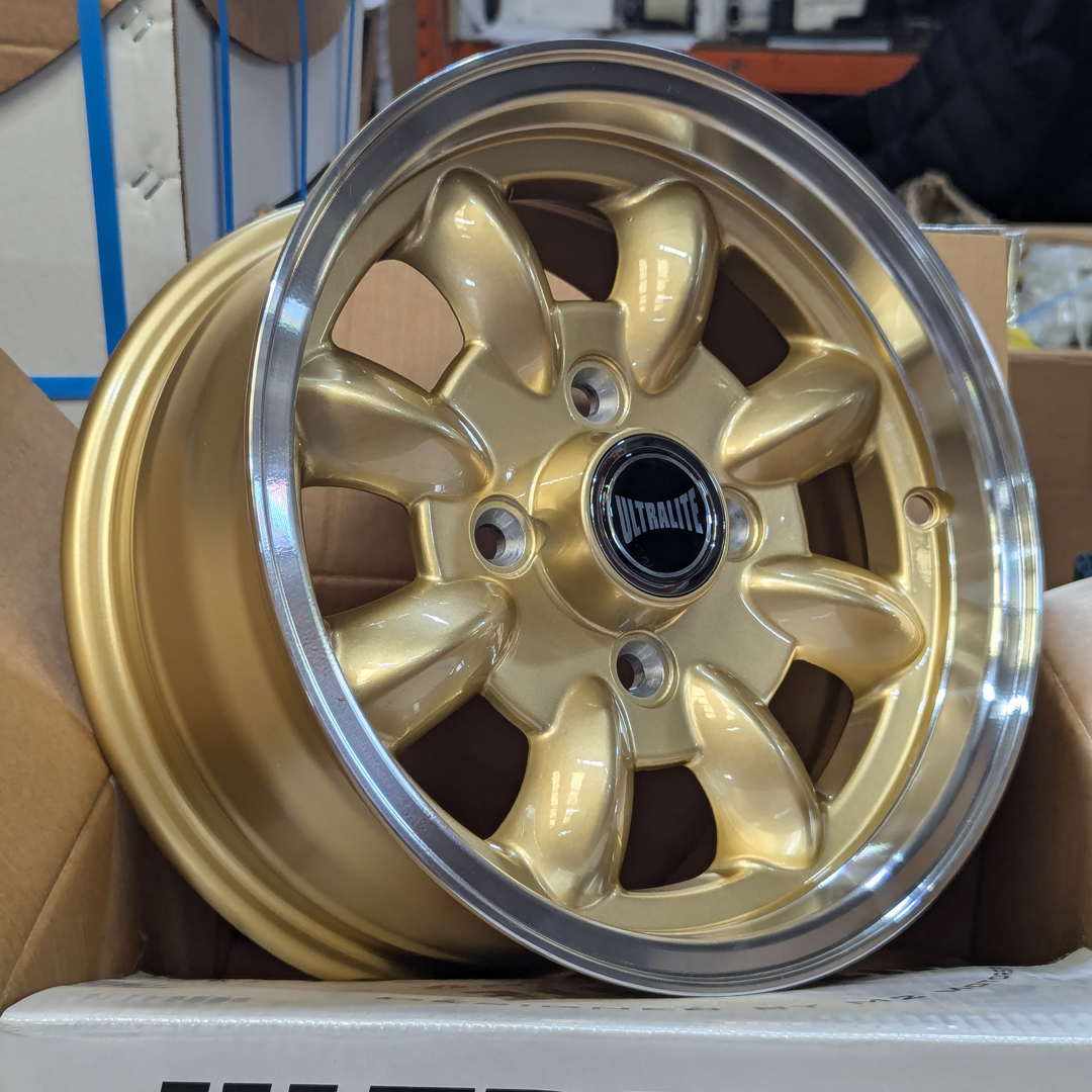 ULTRALITE MINI WHEELS 12x5.5J - ET20 - 4x101.6 PCD - GOLD + MACHINED LIP / ULML1PGGL